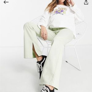 ASOS maternity puddle flare split hem pants